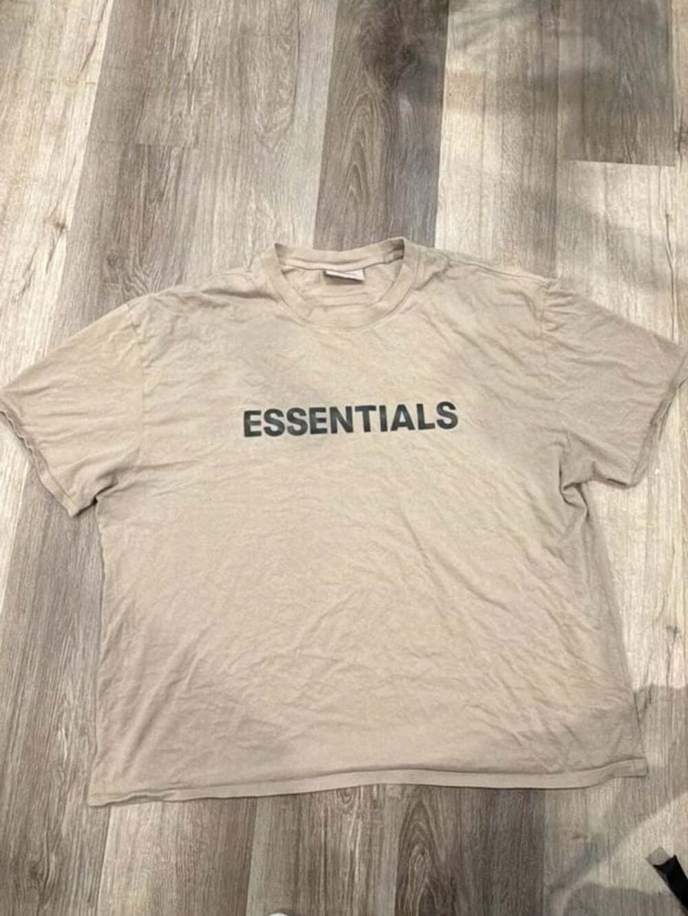 Fear of God Essentials T-Shirt Size XXL Tan Moss Logo Crewneck